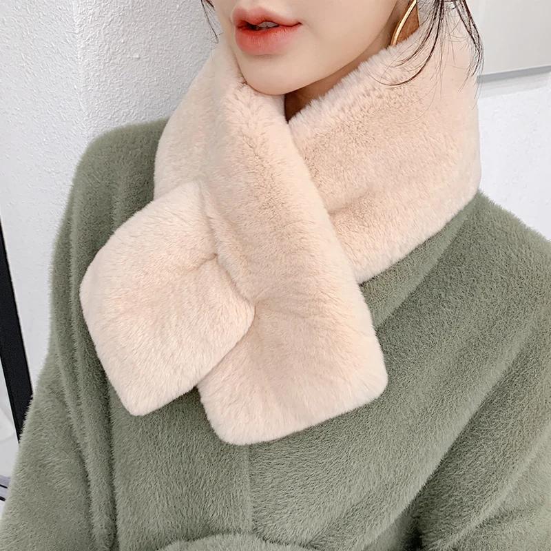 ZDFURS * 겨울 따뜻한 한국어 버전 다목적 두꺼운 wholeskin 렉스 토끼 모피 스카프 여성 양면 모피 스카프 리얼 칼라